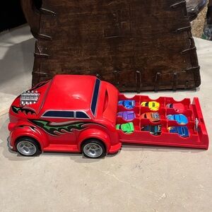 Phat Boyz Red Toy Car Carrying Case With 8 PhatBoyz Cars